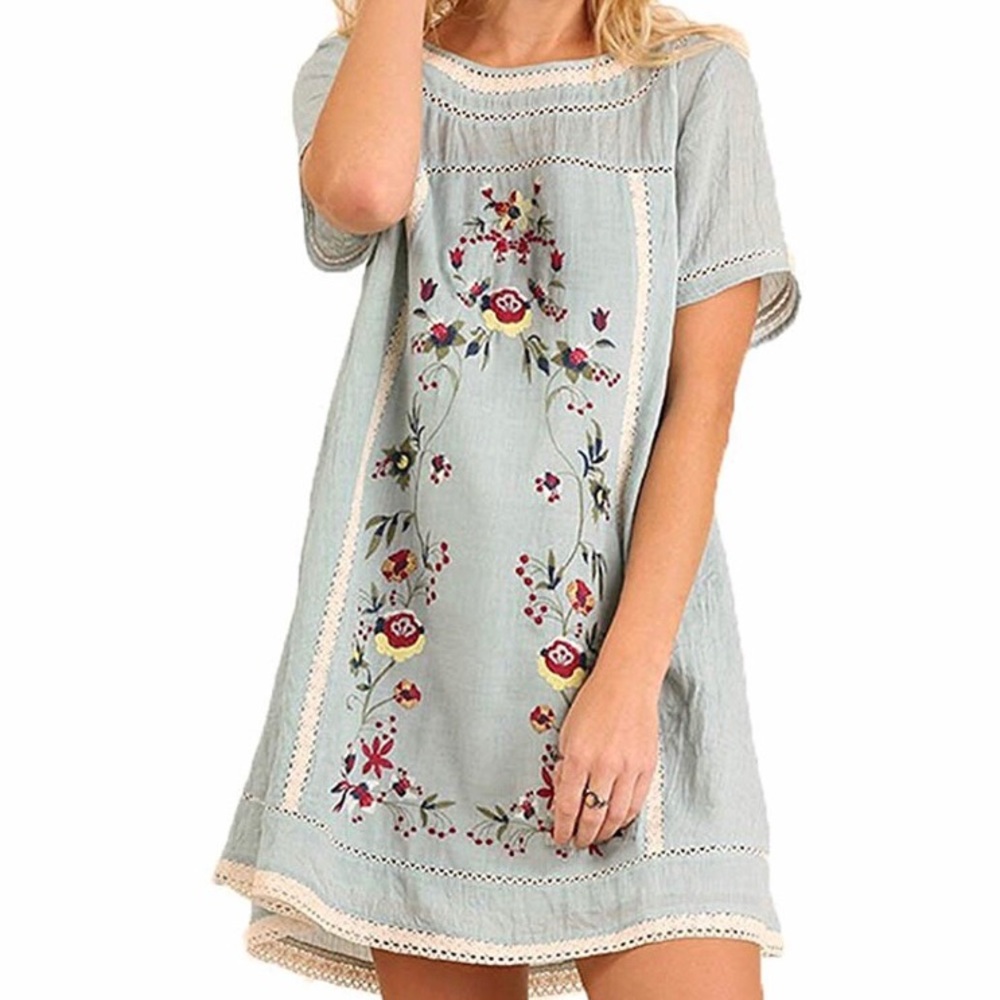 Light blue floral dress
